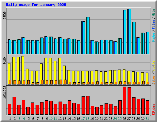 Daily usage for January 2026