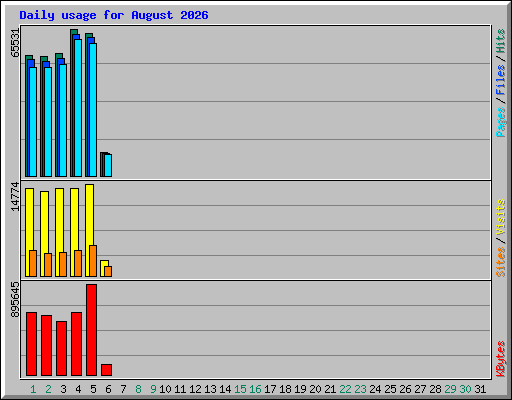 Daily usage for August 2026