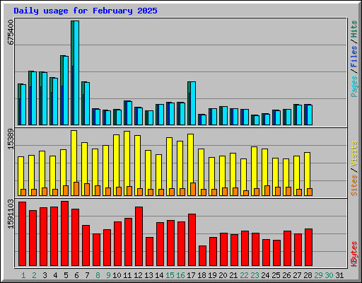 Daily usage for February 2025