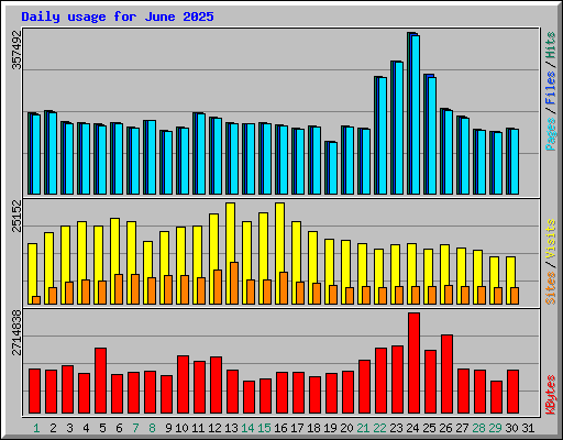 Daily usage for June 2025