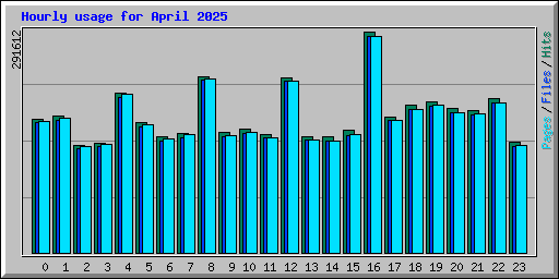 Hourly usage for April 2025