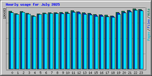 Hourly usage for July 2025