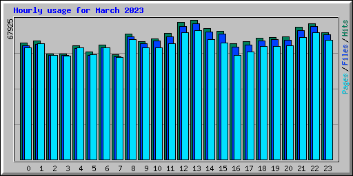 Hourly usage for March 2023