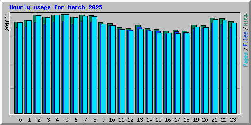 Hourly usage for March 2025