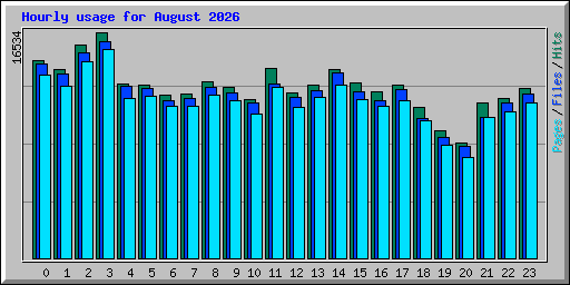 Hourly usage for August 2026